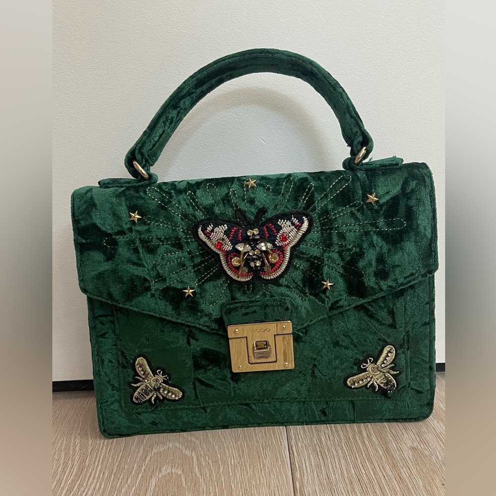 Aldo Green Velvet Bag